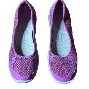 Crocs pink cloth outer Size 7